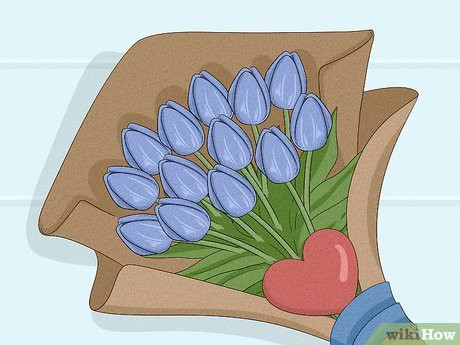 Surprise him a beautiful bouquet.