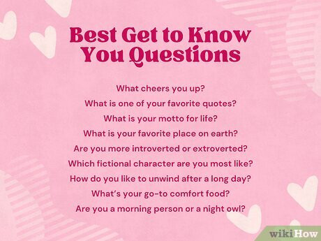 Ask a wide variety of questions to get to know them.